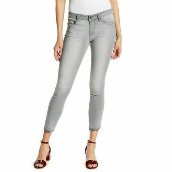 Articles of Society Carly Jeans Size 28 Crop Release Raw Hem Lucca Gray Skinny - Picture 1 of 12